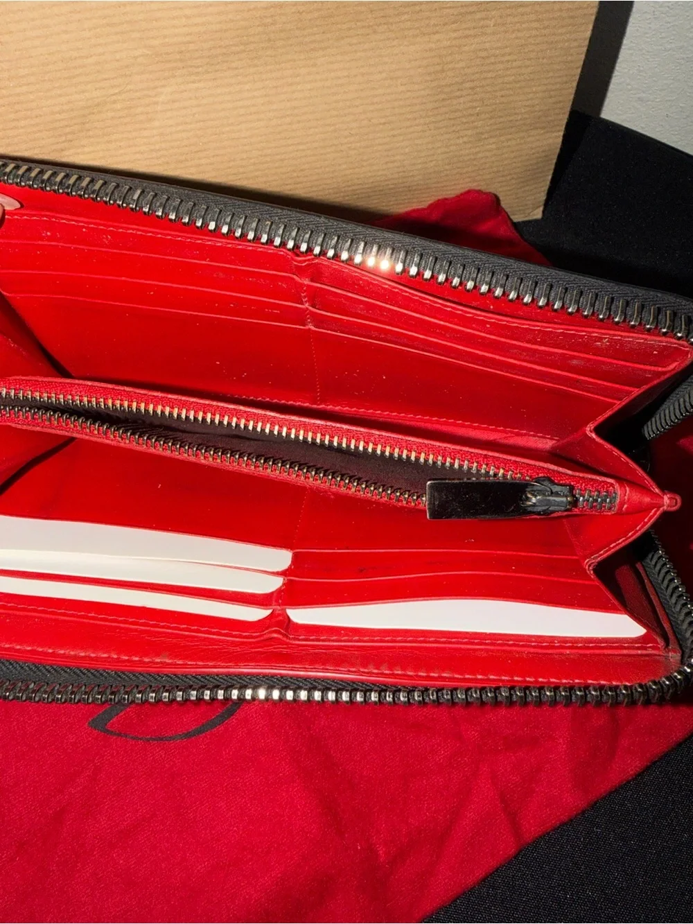 Christian Louboutin Black Spiked Zip-Around Wallet